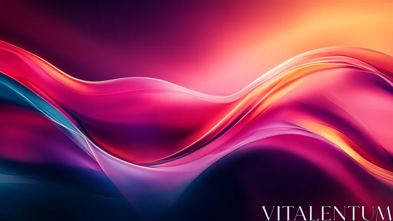 Layered multicolor abstract waves in gradient light.