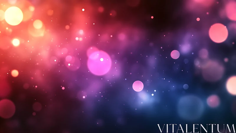 Defocused bokeh field with multicolor gradient and particle dispersion