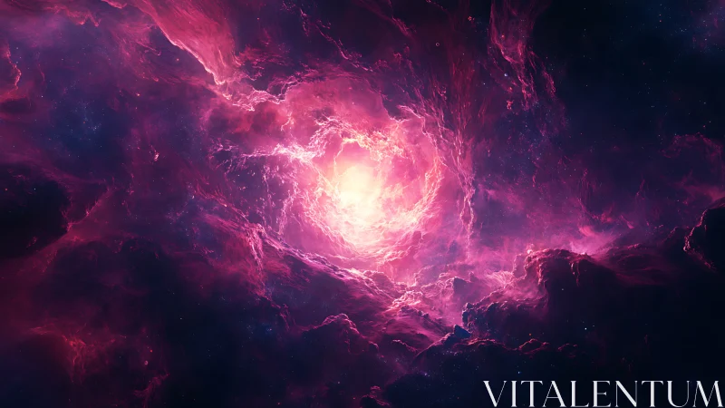 Radiant magenta nebula vortex renders luminous stellar core