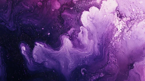 Violet fluid abstraction with marbled gradients and cosmic depth.