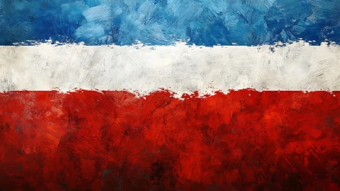 Bold tricolor brushstrokes blending flag and raw emotion.