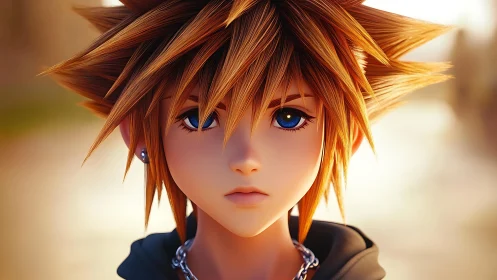 Digital close-up depicts stylized youth with spiked hair