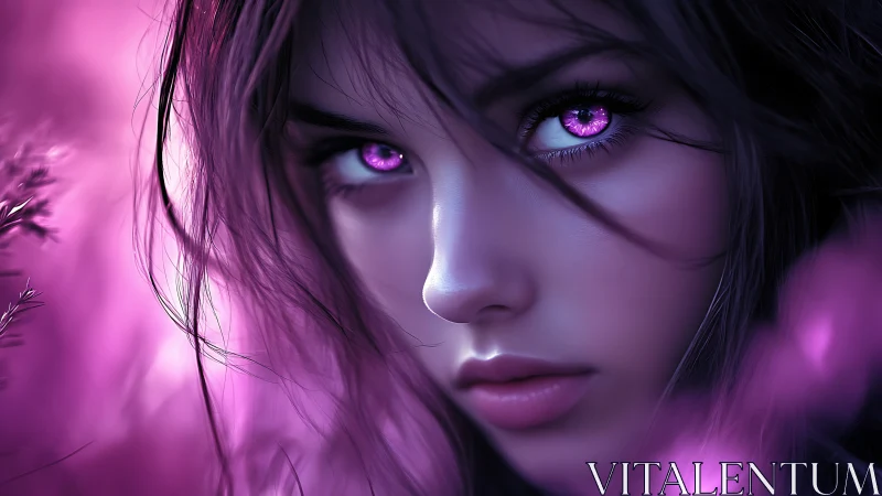 Mystic violet gaze in a dreamlit portrait of wonder.