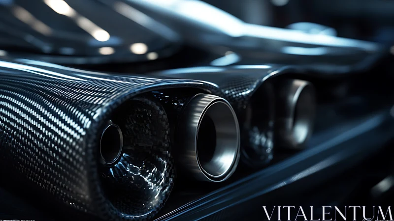 Midnight carbon-fiber exhausts whispering speed and style.