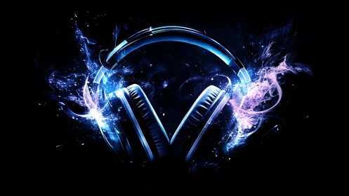 Spectral over-ear headphones with luminous plasma soundfields.