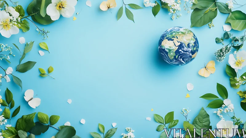 Earth Embraced by Nature's Gentle Beauty.