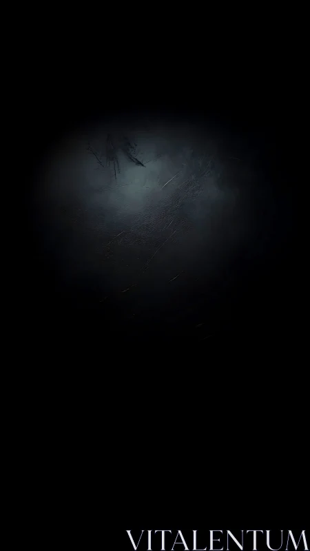 Localized light cone on scratched dark surface texture.