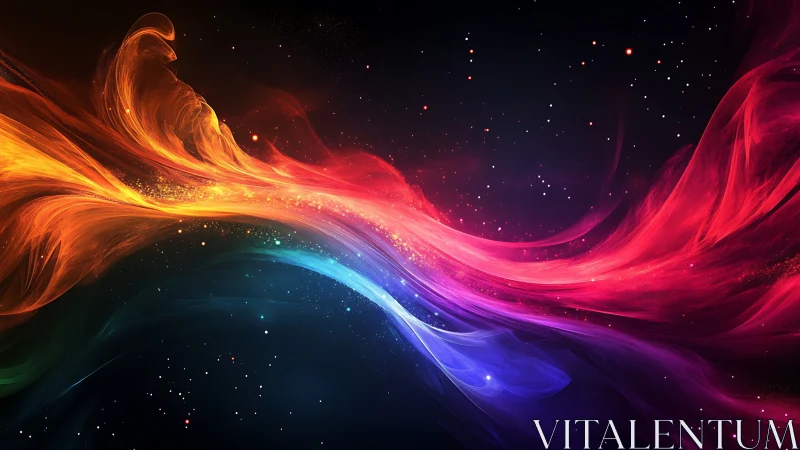 Flowing cosmic rainbow where stardust learns to dance.