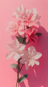 Pink and White Flowers on Monochromatic Background