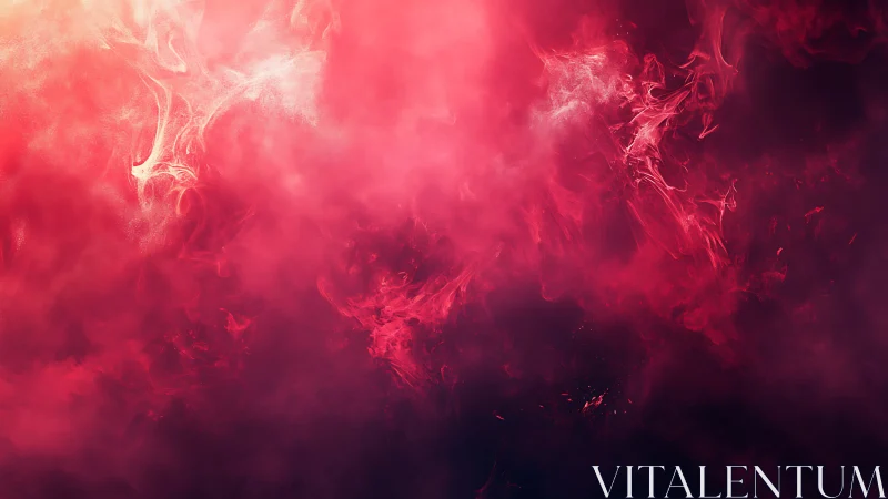 Crimson nebula clouds swirl like slow-burning liquid fire