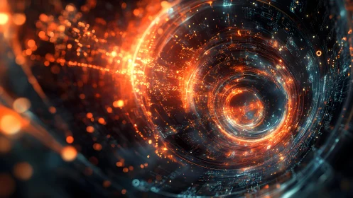 Futuristic glowing digital vortex in abstract sci-fi style.