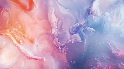 Iridescent nebula-like fluid gradients form ethereal color clouds