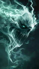 Volumetric ghost entity with spectral flame morphology rendered.