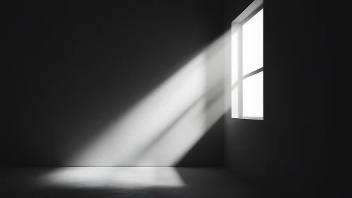 Quiet beam of morning light carving hope into dark room.