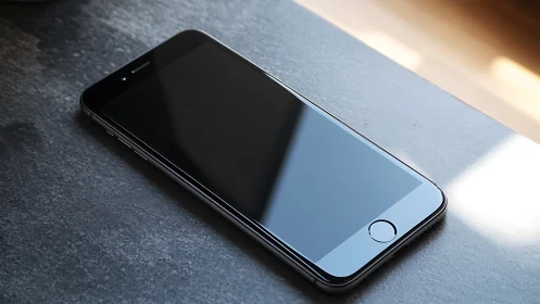 Smartphone with Minimalist Composition and Angular Lighting Setup.