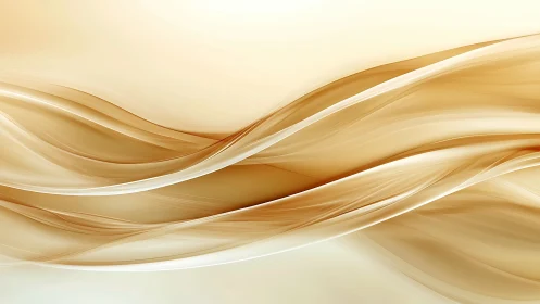 Flowing golden silk waves in minimal abstract landscape.