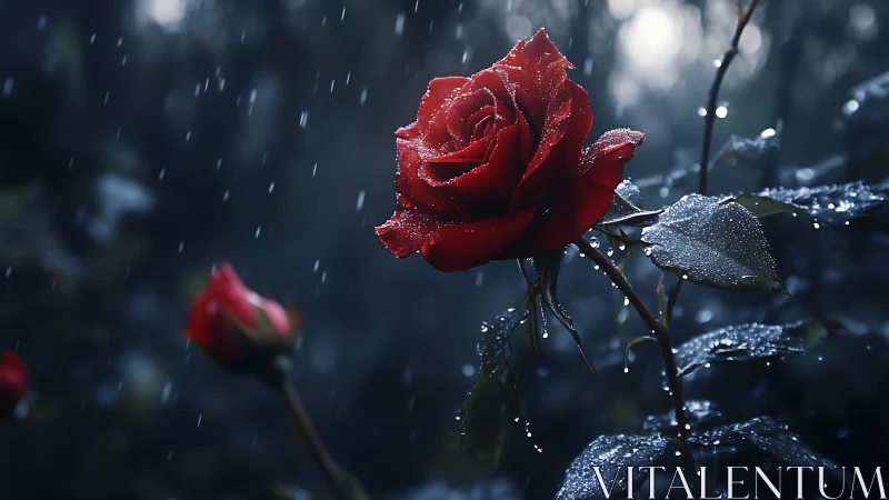 Crimson Romance in the Rain.