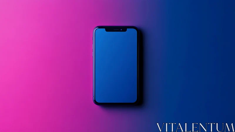 Smartphone Device Rendered Against Gradient Background