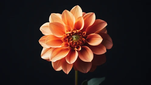Radiant Dahlia Blooms in Warm Peachy Coral Tones