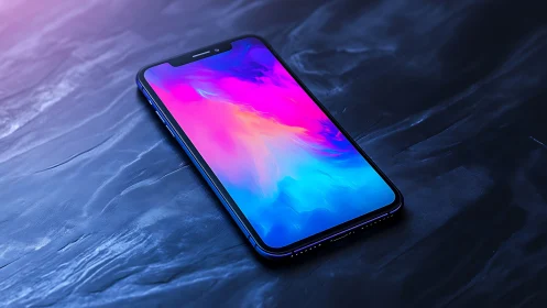 Modern Smartphone with Vibrant Gradient Display