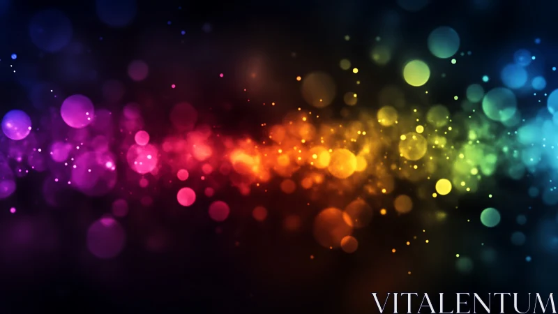 Prismatic bokeh spectrum with luminous particle gradients.