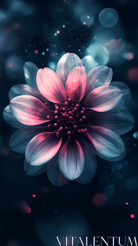 Dreamlit blossom glowing softly in a midnight garden.