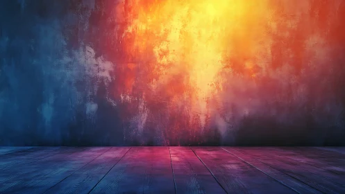 Color washed studio wall with glowing gradient light.