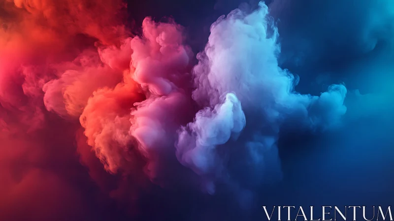 Billowing color clouds drift through a luminous digital void