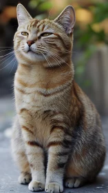 Tabby Cat Portrait: Naturalistic Study with Subtle Depth.