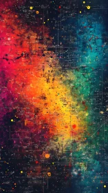 Nebula spectrum overlaid with abstract mathematical diagrams.