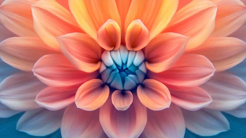 Gradient Dahlia with Radial Symmetry and Volumetric Depth