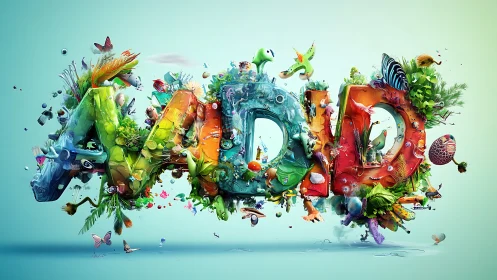 Vibrant AVID letters bursting with playful nature magic.