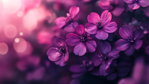 Purple Blooms Dancing in Soft Morning Light.