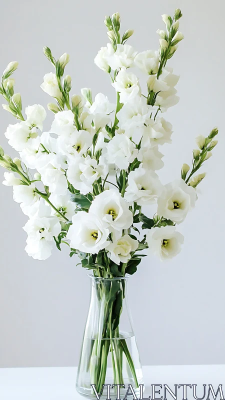 White Snapdragons in Gentle Blooms.