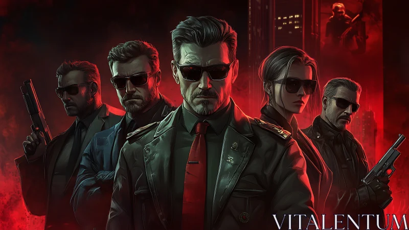 Midnight agents trade shadows for neon-red crosshairs