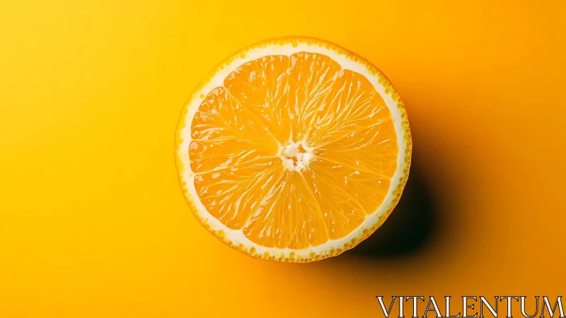 Vibrant orange slice glows against bold monochrome backdrop