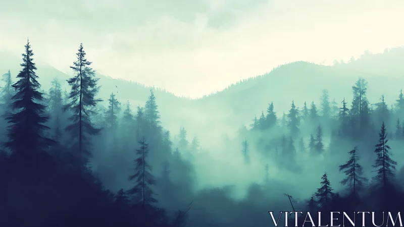 Where Mist Dreams Whisper Through Towering Pines