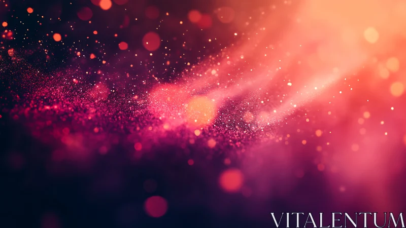 Glowing pink stardust drifts gently through warm evening light