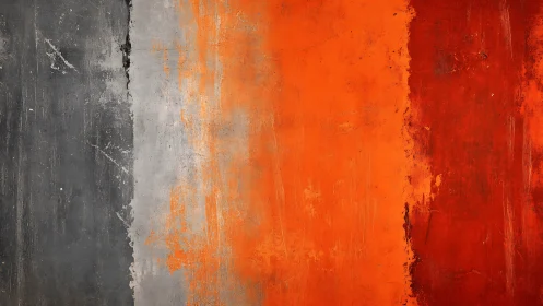 Textured abstract wall in gray, orange and deep red.