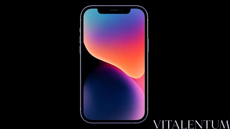 Smartphone Display Showing Gradient Color Blend Wallpaper