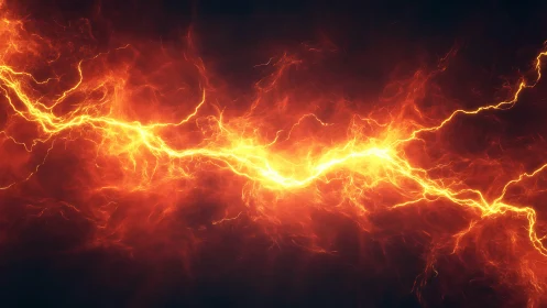 Electric Lightning Storm Energy Discharge.