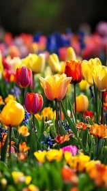 Radiant Tulip Garden in Full Bloom.