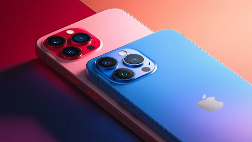 Vibrant iPhone Models Showcase Twin Elegance.