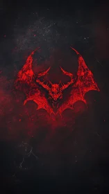 Crimson hellwing sigil burns from the void-dark abyssal mist.