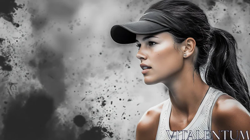 Focused runner ignites grayscale storm of athletic grit.