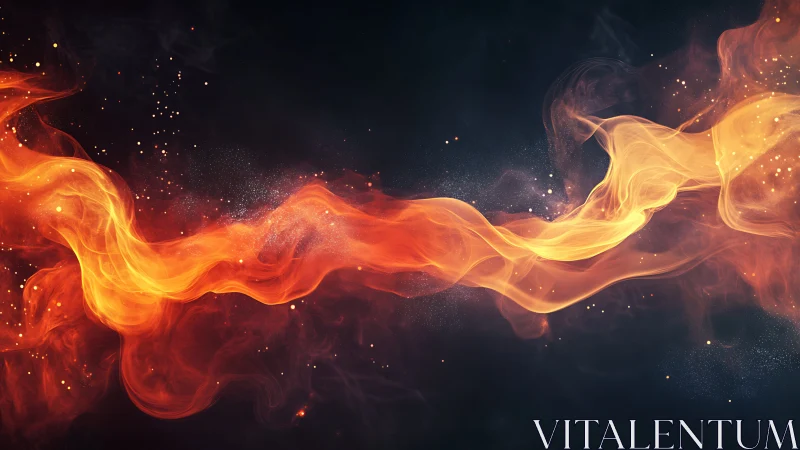 Flowing Fire: Ethereal Flames Dancing Across Darkness