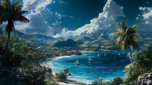 Tropical Paradise Cove Embraces Turquoise Sanctuary.