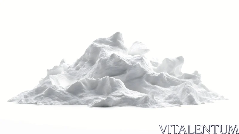 High-key white terrain mound with soft diffuse surface topology
