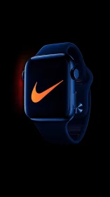Midnight sport smartwatch glowing with bold neon stride.