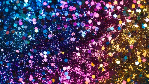 Multicolor glitter hexagons forming dense sparkling field.